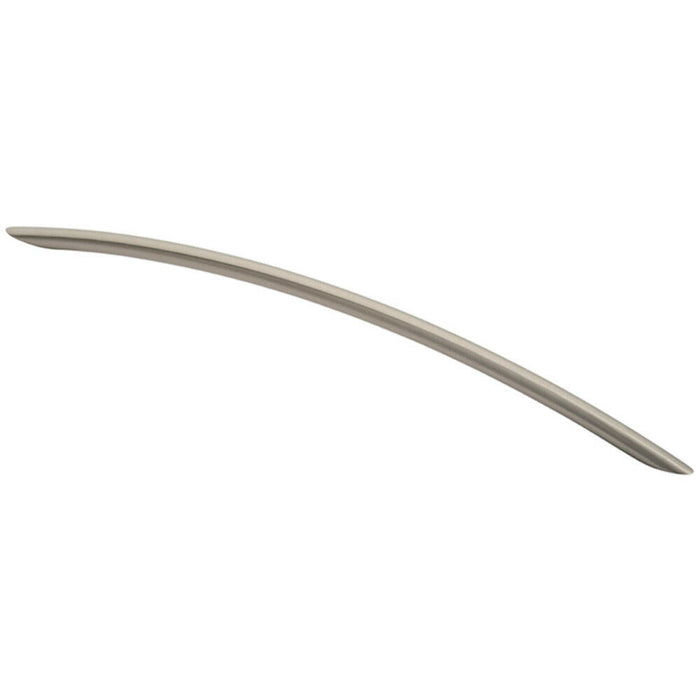 Curved Bow Cabinet Pull Handle 338 x 10mm 288mm Fixing Centres Satin Nickel Loops