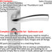 Door Handle & Bathroom Lock Pack Satin Chrome Chunky Tapered Thumb Backplate Loops