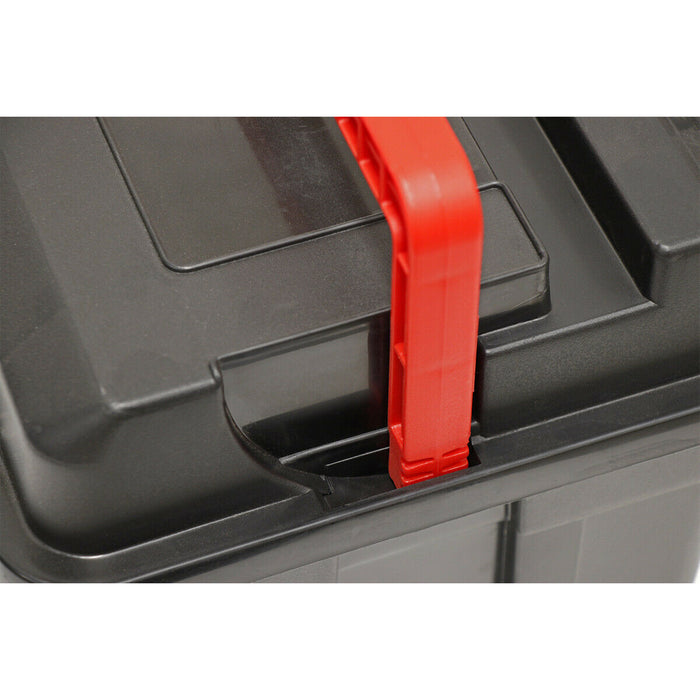 580 x 285 x 290mm Portable Toolbox & Locking Handle Parts Organizer & Tote Tray Loops
