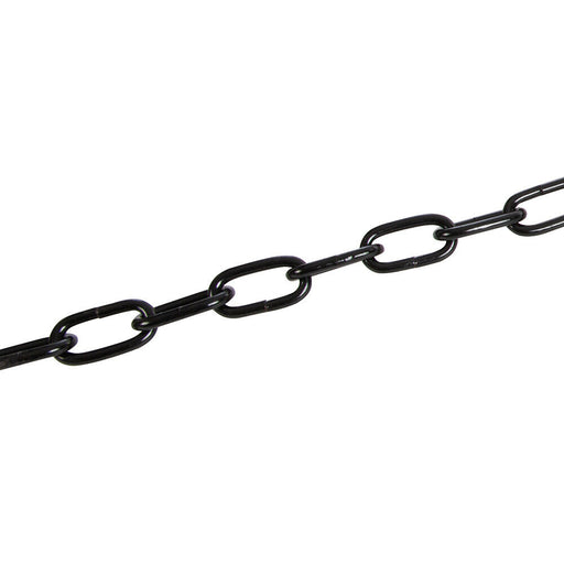2.5m x 5mm Black Japanned Steel Link Chain Outdoor Rated Gate Security Lock Loops