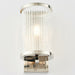 6 Lamp Ceiling & 2x Matching Wall Light Pack Bright Nickel & Ribbed Glass Shade Loops