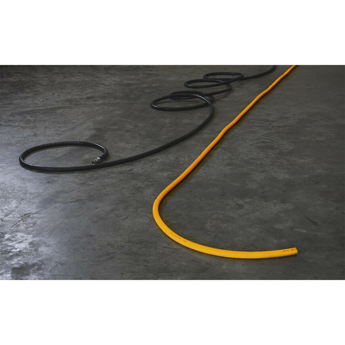 Orange High-Vis Hybrid Air Hose with 1/4 Inch BSP Unions - 10 Metres - 8mm Bore Loops