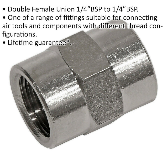 Double Female Union - 1/4" BSP to 1/4" BSP - Female to Female Air Tool Fitting Loops