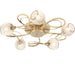 Semi Flush Ceiling Light Brass Glass Beads 5 Bulb Hanging Pendant Lamp Shade Loops