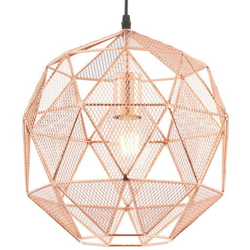 Hanging Ceiling Pendant Light Bright Copper Geometric Lamp Bulb Holder Fitting Loops