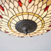 Tiffany Glass Semi Flush Ceiling Light Dragonfly Round Inverted Shade i00043 Loops