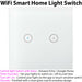 WiFi Light Switch & Bulb 2x 10W E27 Warm White Lamp & Double Wireless Wall Plate Loops