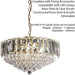 6 Light Chandelier Pendant BRASS & CLEAR Shade Hanging Ceiling Feature Lamp Bulb Loops