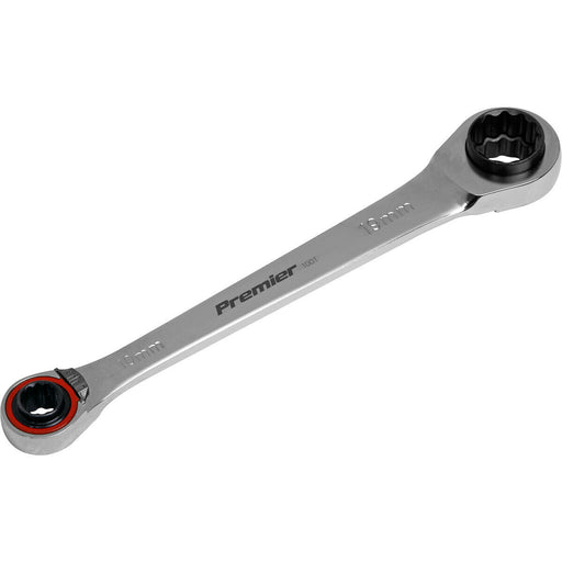PRO 4-in-1 Double Ended Reversible Ratchet Ring Spanner - Steel Metric Wrench Loops