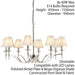 Avery Ceiling Pendant Chandelier Light 8 Lamp Bright Nickel & Beige Pleat Shade Loops