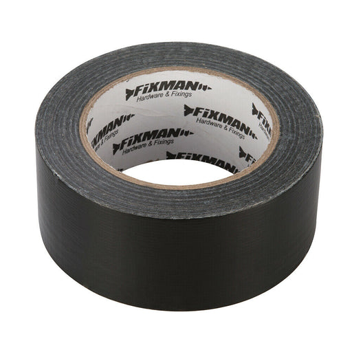 50mm x 50m BLACK Heavy Duty Duct Tape Strong Waterproof Grab Adhesive Tearable Loops