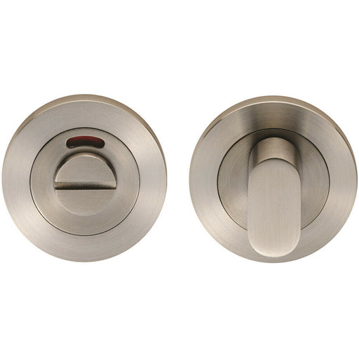 Round Thumbturn Lock and Release With Indicator Satin Stainless Steel Loops