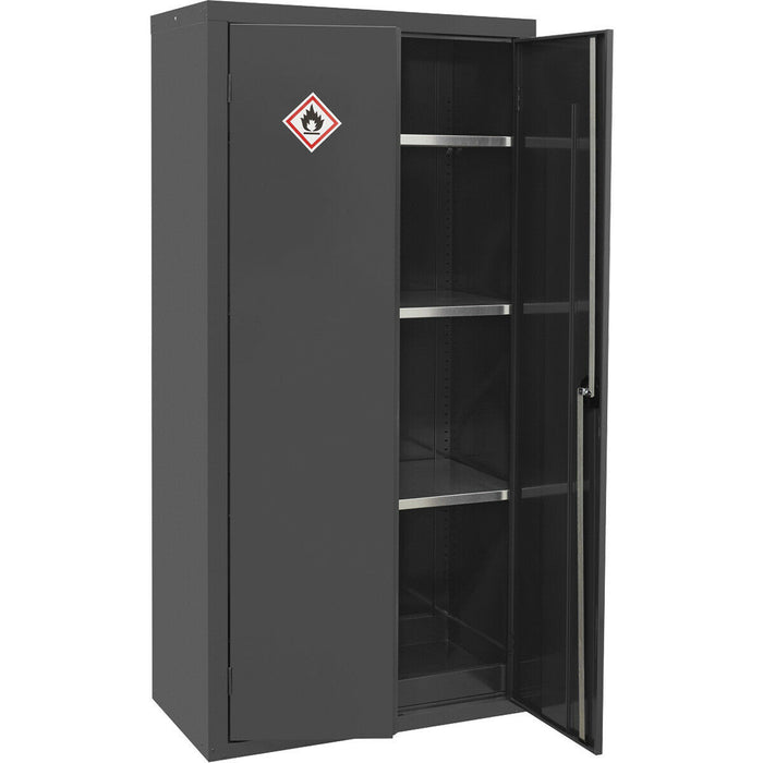 CoSHH Substance Cabinet - 900 x 460 x 1800mm - Two Doors - 2-Point Key Lock Loops