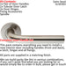 Door Handle & Latch Pack Satin Steel Straight Bar Lever Screwless Round Rose Loops