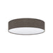 Flush Ceiling Light Colour White Shade Brown White Fabric Linen Bulb E27 3x60W Loops