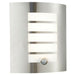 IP44 Outdoor Wall Light PIR Motion Sensor Brushed Steel & Diffuser 7W Warm White Loops