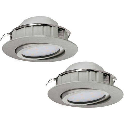 2 PACK Wall / Ceiling Flush Downlight Satin Nickel Plastic 6W Built in LED Loops
