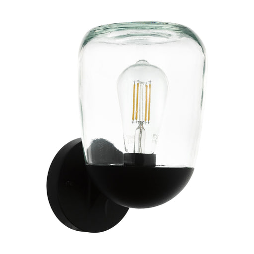 IP44 Outdoor Wall Light Black Aluminium & Plastic 1 x 60W E27 Bulb Lamp Loops