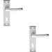 2x PAIR Straight Lever on Lock Backplate Door Handle 152 x 38mm Satin Aluminium Loops