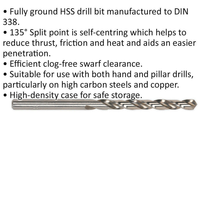 5 PACK 13 x 150mm Fully Ground HSS Drill Bit - High Speed Clog Free Drill Bit Loops