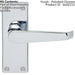 Straight Victorian Lever on Rectangular Latch Backplate Handle Polished Chrome Loops