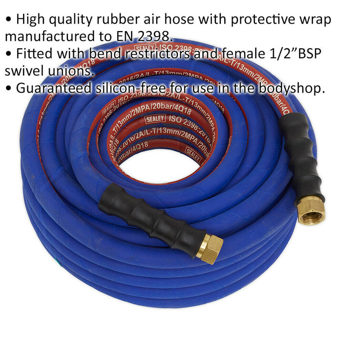 Extra Heavy Duty Air Hose with 1/2 Inch BSP Unions - 20 Metre Length - 13mm Bore Loops