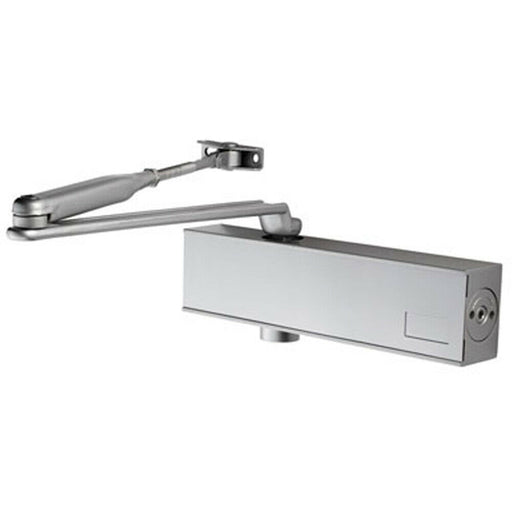 Heavy Duty Overhead Door Closer with Backcheck Variable Power Size 2 6 Silver Loops