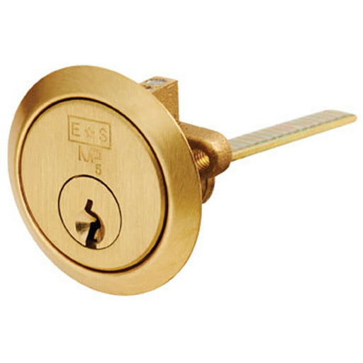 Standard Rim Cylinder Door Lock Keyed to Differ 5 Pin Satin Brass Loops