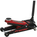 Low Entry Trolley Jack - 2500kg Weight Limit - Twin Piston - 495mm Max Height Loops