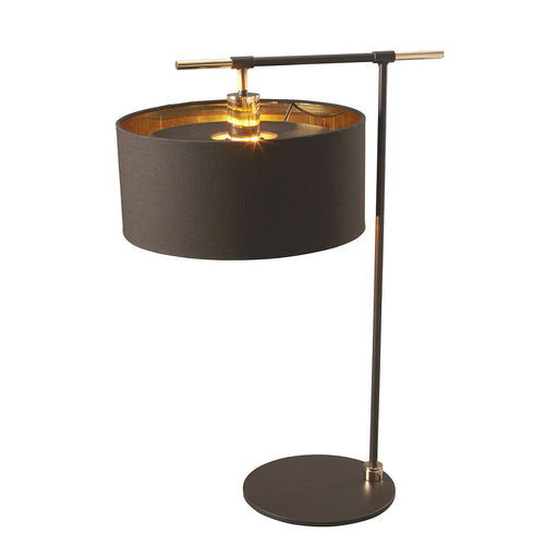 Table Lamp Shade Gold Metallic LIning Brown Highly Polished Brass LED E27 60W Loops