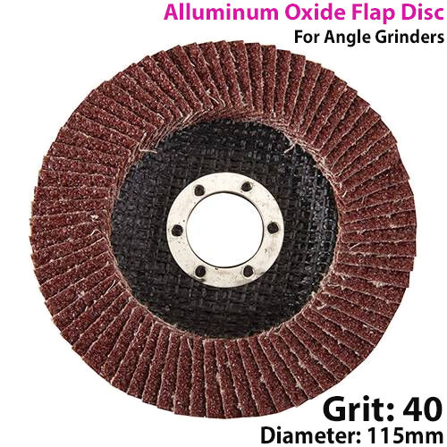 115mm 40 Grit Aluminium Oxide Flap Disc Sanding Sander For Angle Grinder Loops