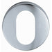 52mm Oval Profile Open Escutcheon 8mm Depth Concealed Fix Satin Steel Loops