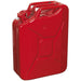 20 Litre Jerry Can - Leak-Proof Bayonet Closure - Fuel Resistant Lining - Red Loops