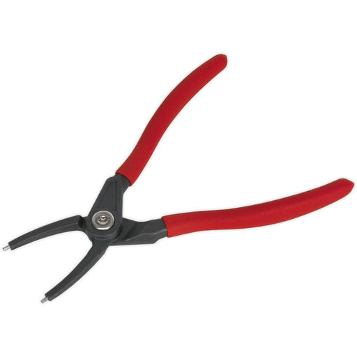 170mm Straight Nose Internal Circlip Pliers - Spring Loaded Jaws - Non-Slip Tips Loops