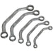 5pc Obstruction Spanner Set - Offset Angled 12 Point Metric Bi-Hex Ring Wrench Loops