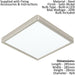 Wall / Ceiling Light Satin Nickel 285mm Square Surface Mounted 20W LED 3000K Loops