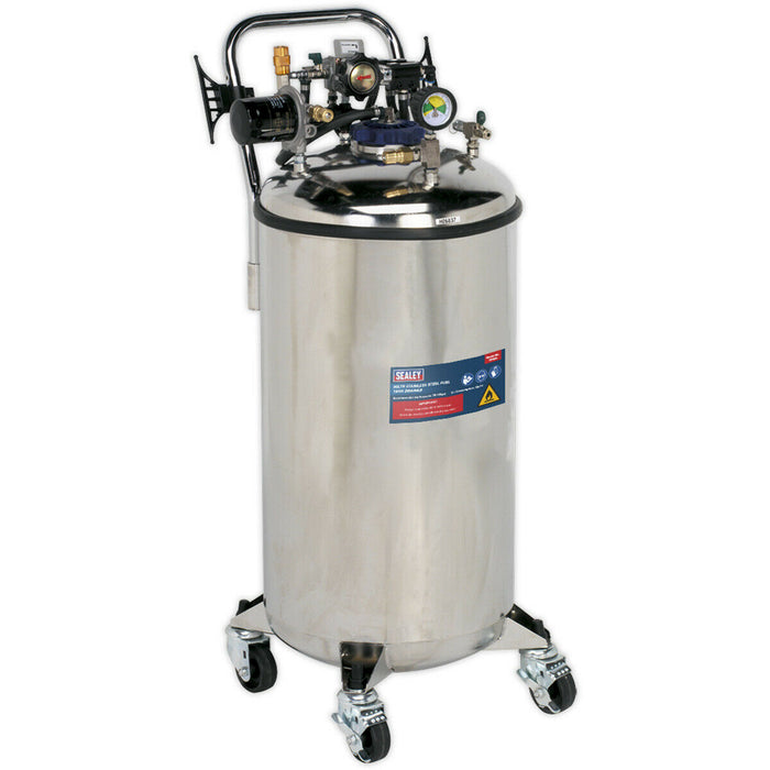 90L Air Operated Fuel Drainer Tank - Venturi Type Suction - Stainless Steel Loops