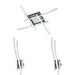 Low Ceiling Light & 2x Matching Wall Lights Chrome Square Multi Arm LED Strip Loops
