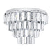 Flush Ceiling Light Colour Chrome Shade Tiered Clear Crystals Bulb E14 7x40W Loops