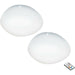 2 PACK Flush Ceiling Light White Shade White Plastic With Crystal Effect LED 34W Loops