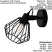 Ceiling Spot Light & 2x Matching Wall Lights Black Wire Cage Adjustable Lamp Loops