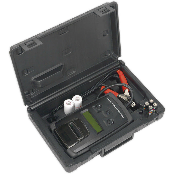 Digital Battery & Alternator Diagnostic Tool - Built-In Printer Battery Powered Loops