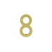 Polished Brass Door Number 8 75mm Height 4mm Depth House Numeral Plaque Loops