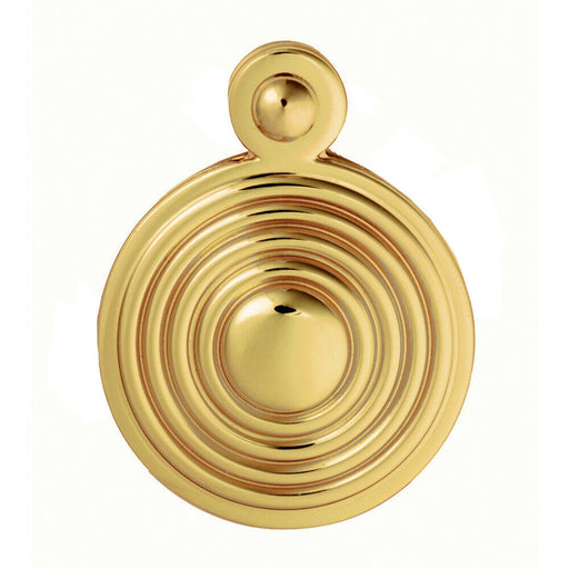 32mm Lock Profile Escutcheon Reeded Design Polished Brass Keyhole Cover Loops