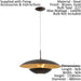 Pendant Ceiling Light Steel Brown Outer & Gold Inner Shade Bulb E27 1x60W Loops