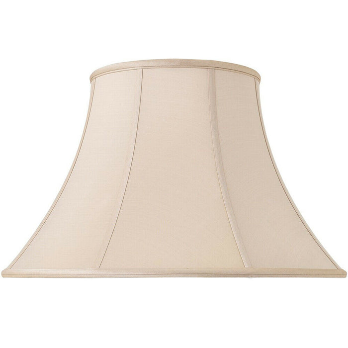 20" Inch Luxury Bowed Tapered Lamp Shade Traditional Oyster Silk Fabric & White Loops