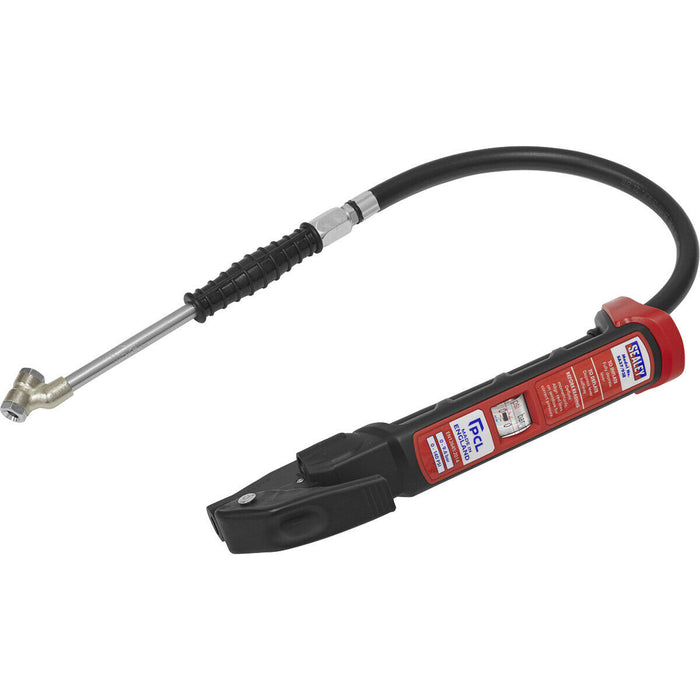 Anodised Tyre Inflator - Twin Push-On Connector - 240mm Long Reach Arm & Gauge Loops