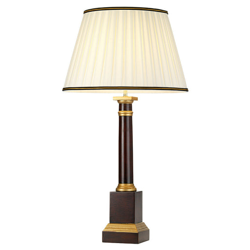 Table Lamp Ivory with Black and Gold trim Shade Oxblood LED E27 60w Bulb Loops