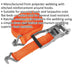 50mm x 6m 5000KG Ratchet Tie Down Straps Set - Polyester Webbing & Steel J Hook Loops