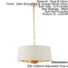 Ceiling Pendant Light Satin Brass & Vintage White Fabric 3 x 40W E14 e10194 Loops